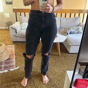 Abercrombie & Fitch Curve Love Straight Leg Jeans Black